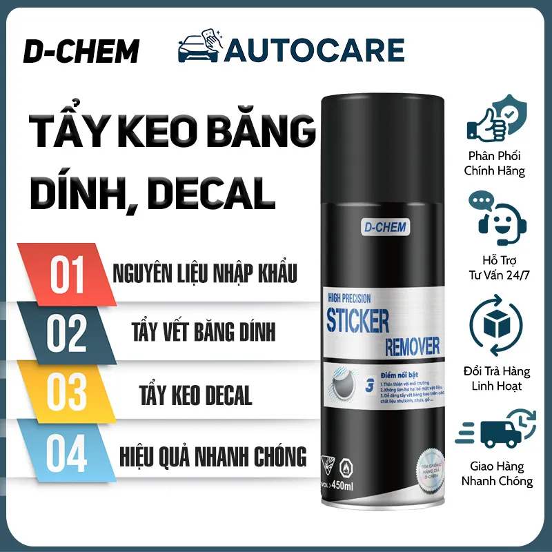 Chai Xịt Tẩy Keo Băng Dính - D-Chem Sticker Remover 450ml — ảnh 2