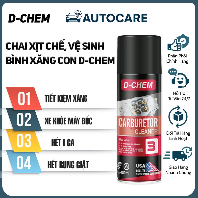 Chai Xịt Chế Hoà Khí - D-Chem Carburetor 450ml — ảnh 2